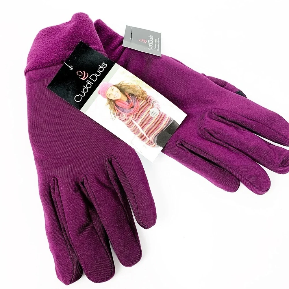 Cuddl Duds Purple Glove & Ear Muff Set • Touchscreen Gloves • Cozy Winter Gift